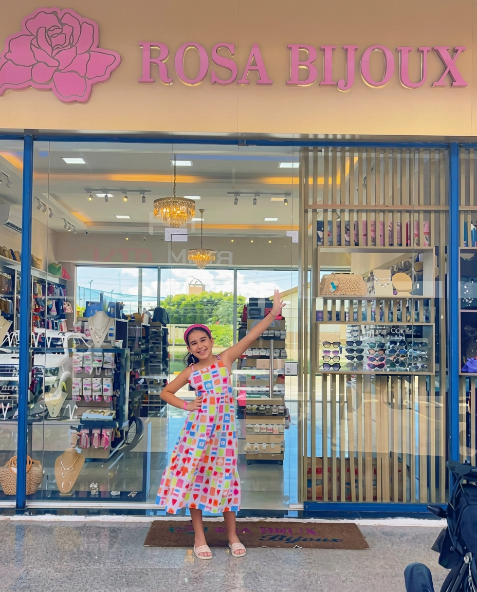 Fachada da loja Rosa Bijoux, no Pátio Sítio São João, em Fortaleza